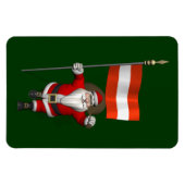 Weihnachtsmann mit Abzeichen von Österreich Magnet (Horizontal)