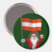 Weihnachtsmann mit Abzeichen von Österreich Magnet (Vorderseite/Rückseite)