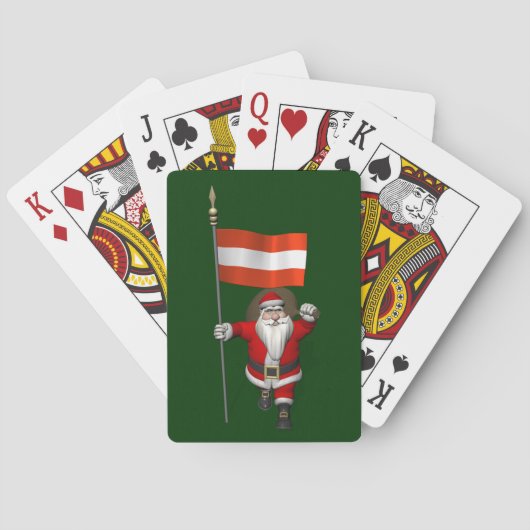 Weihnachtsmann mit Abzeichen von Österreich Spielkarten (Rückseite)