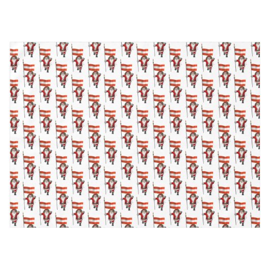 Weihnachtsmann mit Abzeichen von Österreich Tischdecke (Vorderseite (Horizontal))