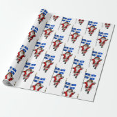 Weihnachtsmann mit Abzeichen von Québec Geschenkpapier (Ungerollt)