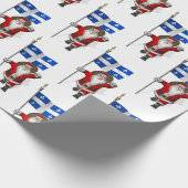 Weihnachtsmann mit Abzeichen von Québec Geschenkpapier (Ecke)
