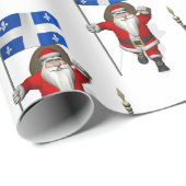 Weihnachtsmann mit Abzeichen von Québec Geschenkpapier (Rolleneckpunkt)