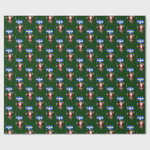 Weihnachtsmann mit Abzeichen von Québec Geschenkpapier
