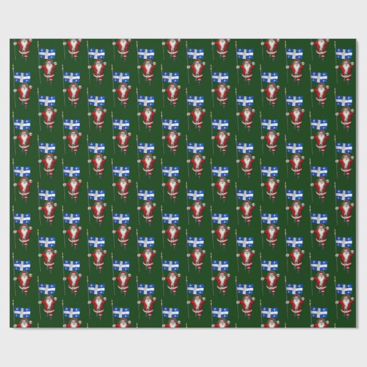Weihnachtsmann mit Abzeichen von Québec Geschenkpapier (Flach)