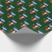 Weihnachtsmann mit Abzeichen von Québec Geschenkpapier (Ecke)