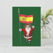 Weihnachtsmann mit Abzeichen von Spanien Feiertagskarte (Stehend Vorderseite)
