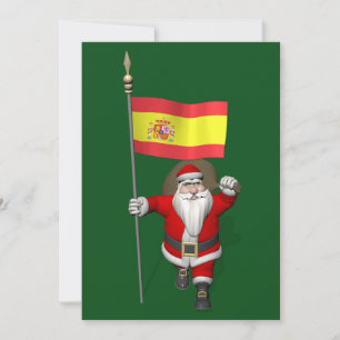 Weihnachtsmann mit Abzeichen von Spanien Feiertagskarte
