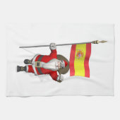 Weihnachtsmann mit Abzeichen von Spanien Geschirrtuch (Horizontal)