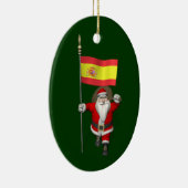 Weihnachtsmann mit Abzeichen von Spanien Keramik Ornament (Rechts)