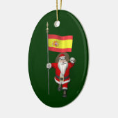 Weihnachtsmann mit Abzeichen von Spanien Keramik Ornament (Links)
