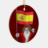 Weihnachtsmann mit Abzeichen von Spanien Keramikornament (Rechts)