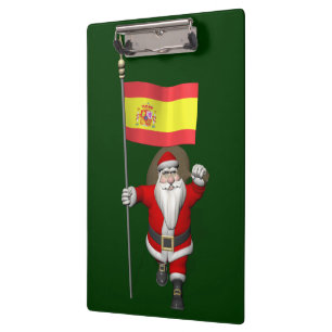 Weihnachtsmann mit Abzeichen von Spanien Klemmbrett