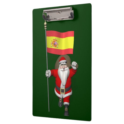 Weihnachtsmann mit Abzeichen von Spanien Klemmbrett (Links)