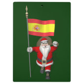 Weihnachtsmann mit Abzeichen von Spanien Klemmbrett (Rückseite)