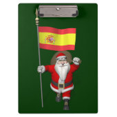 Weihnachtsmann mit Abzeichen von Spanien Klemmbrett (Vorderseite)
