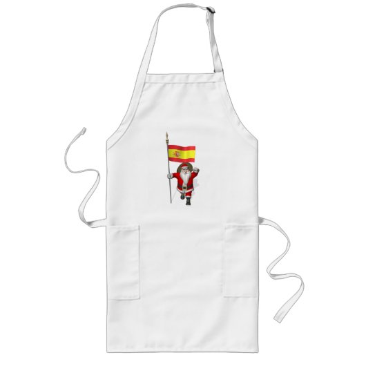 Weihnachtsmann mit Abzeichen von Spanien Lange Schürze (Vorne)