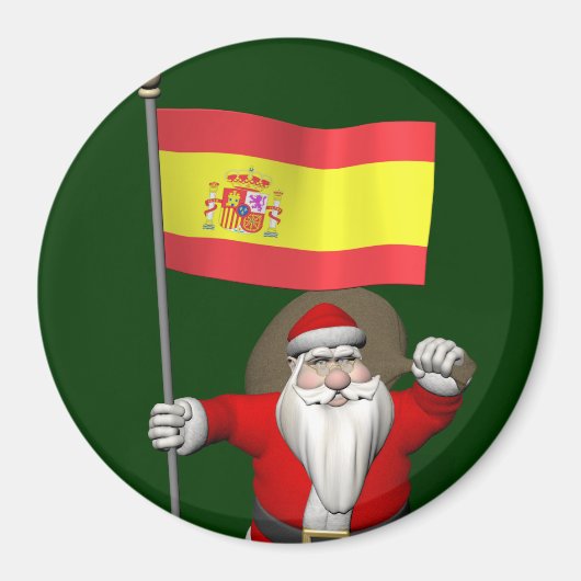 Weihnachtsmann mit Abzeichen von Spanien Magnet (Vorne)