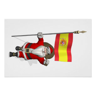 Weihnachtsmann mit Abzeichen von Spanien Poster