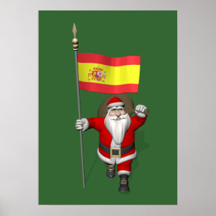 Weihnachtsmann mit Abzeichen von Spanien Poster
