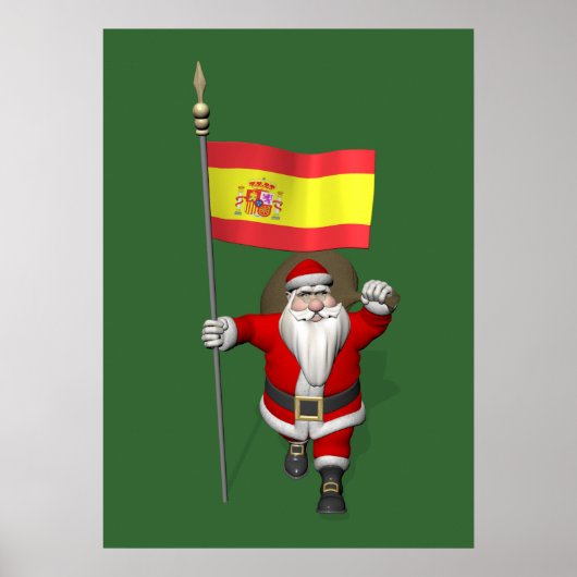 Weihnachtsmann mit Abzeichen von Spanien Poster (Vorne)
