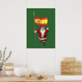 Weihnachtsmann mit Abzeichen von Spanien Poster (Küche)