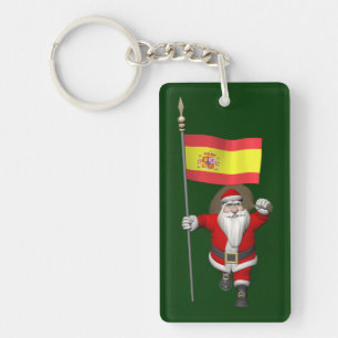 Weihnachtsmann mit Abzeichen von Spanien Schlüsselanhänger