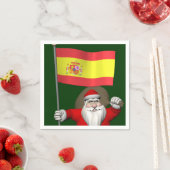 Weihnachtsmann mit Abzeichen von Spanien Serviette (Beispiel)