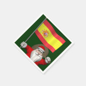 Weihnachtsmann mit Abzeichen von Spanien Serviette (Ecke)