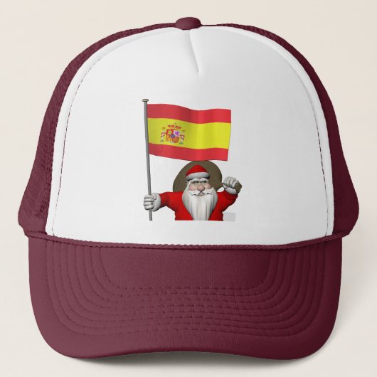 Weihnachtsmann mit Abzeichen von Spanien Truckerkappe (Vorderseite)