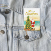 Weihnachtsmann mit Ananas-Weihnachtsbaum Button (Insitu)