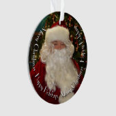 Weihnachtsmann mit anpassbarem Text Ornament (Vorderseite)