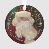 Weihnachtsmann mit anpassbarem Text Ornament (Rückseite)