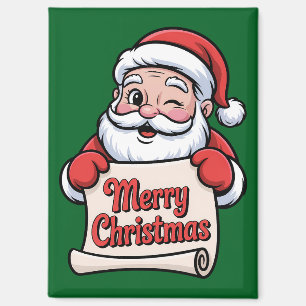 Weihnachtsmann mit Augenzwinkern 🎅 "Frohe Weihnac Magnet