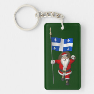 Weihnachtsmann mit Ausweis von Québec CDN Schlüsselanhänger