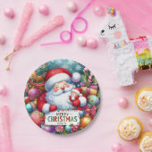 Weihnachtsmann mit Baby Pappteller (Party)