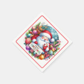 Weihnachtsmann mit Baby Serviette (Ecke)