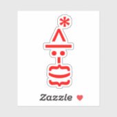 Weihnachtsmann mit Bart Christmas Emoticon Aufkleber (Blatt)