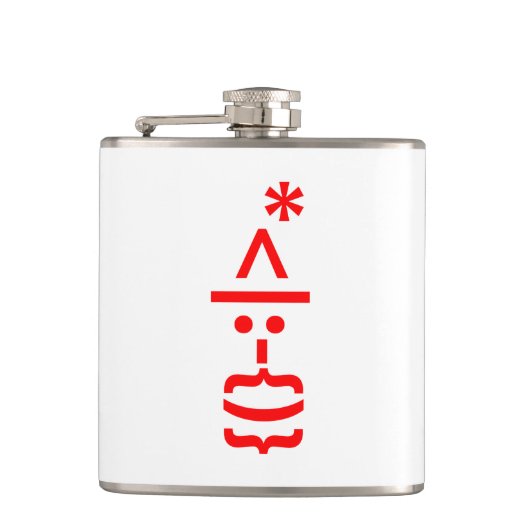 Weihnachtsmann mit Bart Christmas Emoticon Flachmann (Vorderseite)