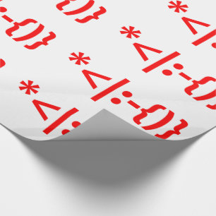 Weihnachtsmann mit Bart Christmas Emoticon Geschenkpapier