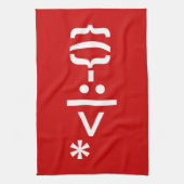 Weihnachtsmann mit Bart Christmas Emoticon Geschirrtuch (Vertikal)