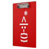 Weihnachtsmann mit Bart Christmas Emoticon Klemmbrett (Links)