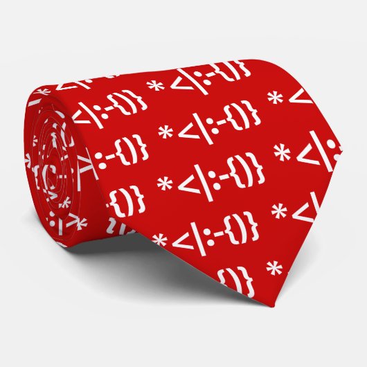 Weihnachtsmann mit Bart Christmas Emoticon Krawatte (Gerollt)