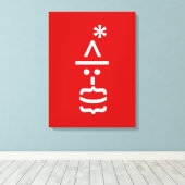 Weihnachtsmann mit Bart Christmas Emoticon Leinwanddruck (Insitu (Holzboden))