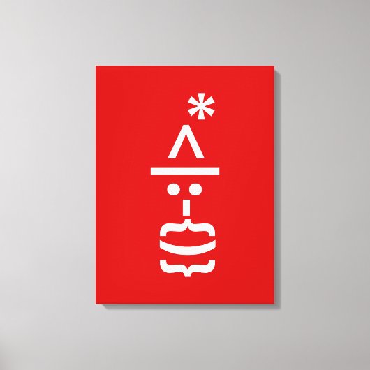 Weihnachtsmann mit Bart Christmas Emoticon Leinwanddruck (Vorderseite)