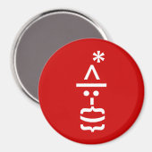 Weihnachtsmann mit Bart Christmas Emoticon Magnet (Vorderseite/Rückseite)