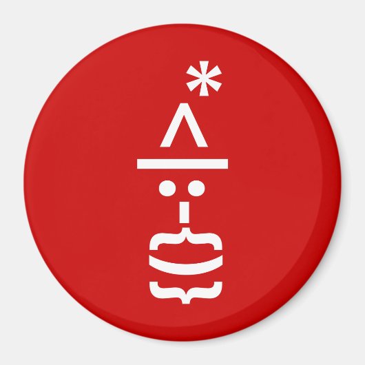 Weihnachtsmann mit Bart Christmas Emoticon Magnet (Vorne)