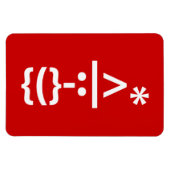 Weihnachtsmann mit Bart Christmas Emoticon Magnet (Horizontal)