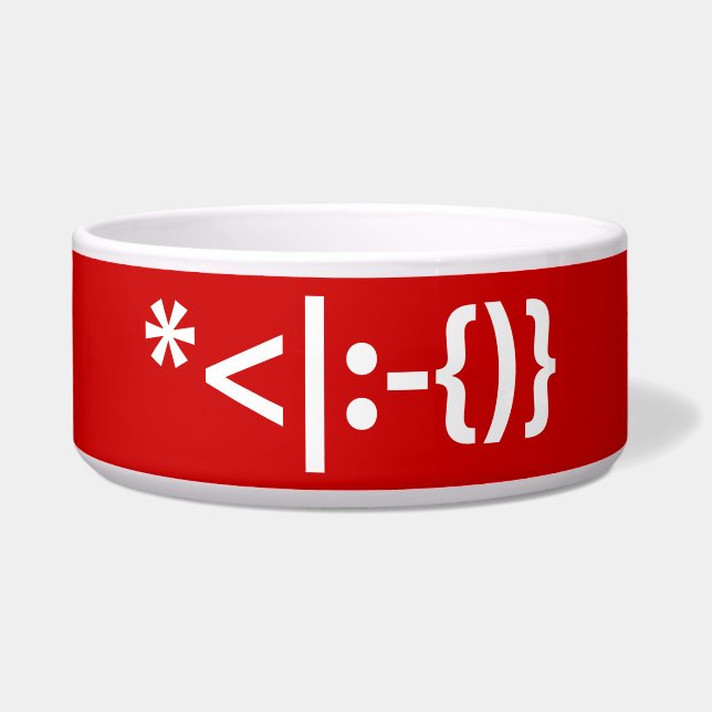 Weihnachtsmann mit Bart Christmas Emoticon Napf (Vorderseite)