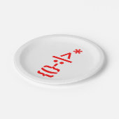 Weihnachtsmann mit Bart Christmas Emoticon Pappteller (Schrägansicht)